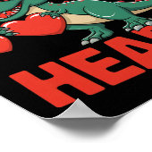 Grappig dinosaurus Valentijn ontwerp met harten Poster (Hoek)