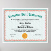 Grappig diploma, Doctor of Bullcrap, Gag Gift Poster (Voorkant)