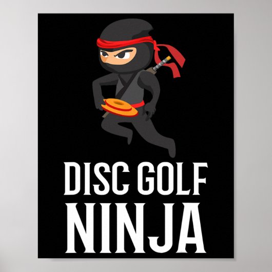 Grappig Disc Golf Ninja Cadeau Golfer Disc Speler Poster (Voorkant)