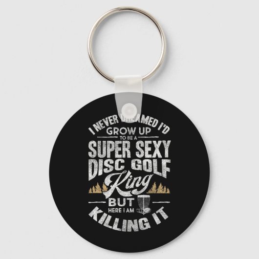 Grappig Disc Golf Shirt Heren Vaderdag Disc G Sleutelhanger (Voorkant)