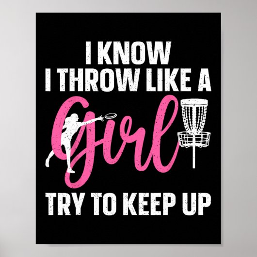 Grappig discgolf ontwerp voor meisje vrouwen discg poster (Voorkant)