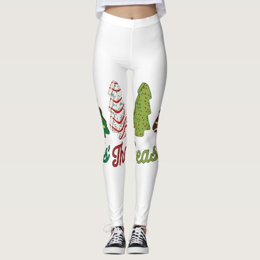 Grappig Dit Het Seizoen Kerstboom Taarten Debbie X Leggings (Voorkant)
