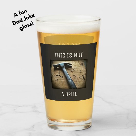 Grappig "Dit is geen Boor" Papa Joke Pun Beer Glas