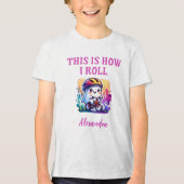 Grappig Dit is hoe ik rol gepersonaliseerde fietse Tri-Blend Shirt (Voorkant)