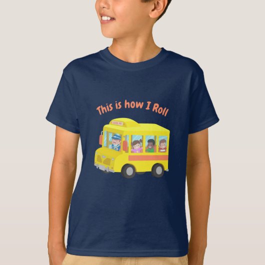 Grappig Dit is hoe ik rol Schoolbus Kinderen T-shi T-shirt (Voorkant)