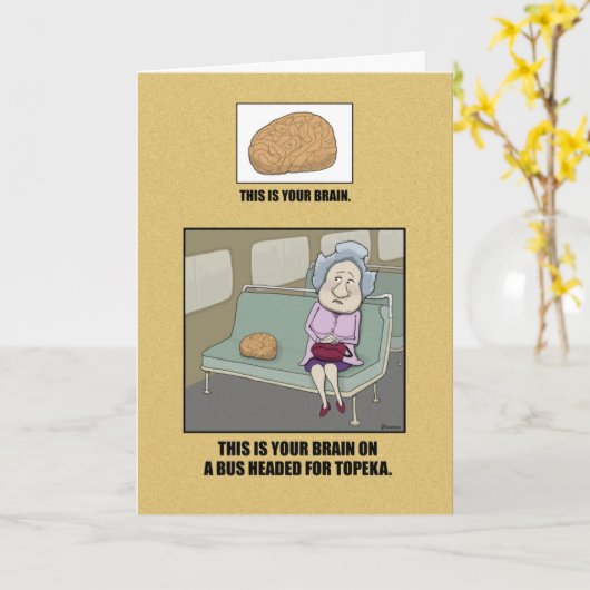 Grappig, dit is jouw hersendag. kaart (Gele Bloem)