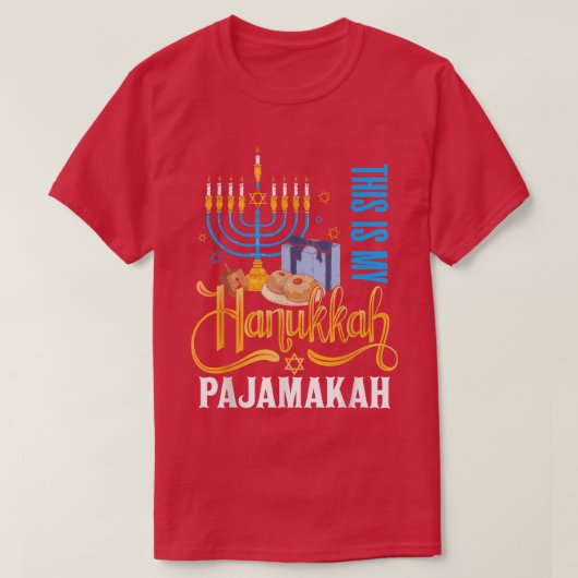 Grappig dit is mijn Hanukkah Pajamakah Menorah Joo T-shirt (Design voorkant)