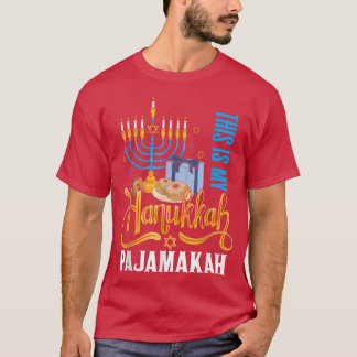 Grappig dit is mijn Hanukkah Pajamakah Menorah Joo T-shirt