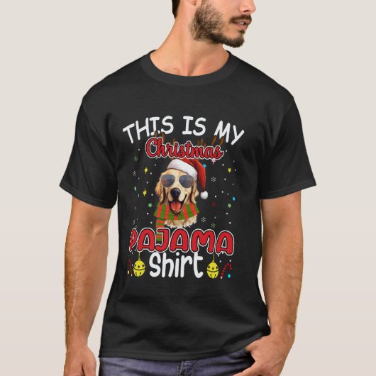 Grappig Dit Is Mijn Kerst Pyjama Goud Retriever T-shirt (Voorkant)