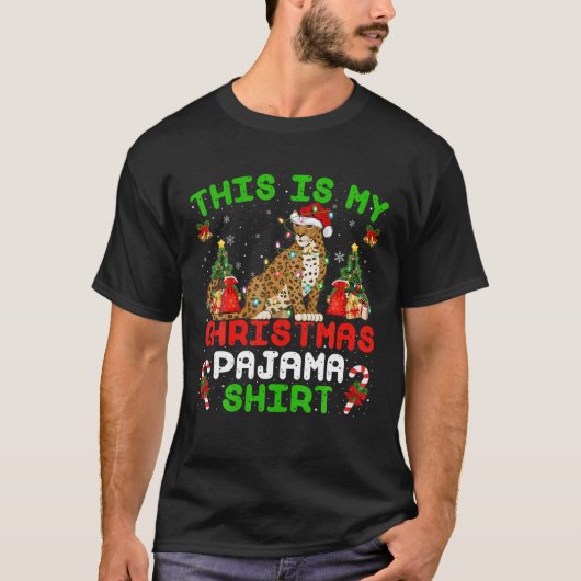 Grappig, dit is mijn kerstPajama Jaguar Kerstmis. T-shirt (Voorkant)