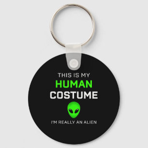 Grappig Dit Is Mijn Menselijke Kostuum Voor Alien Sleutelhanger