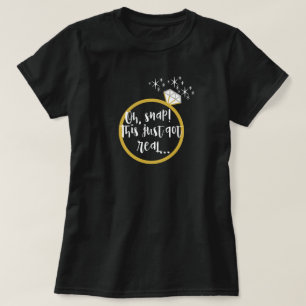 Grappig "Dit is net echt" gouden Verlovingen ring T-shirt