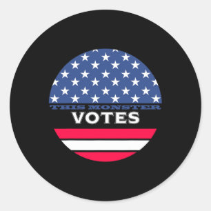 Grappig Dit Monster Stemt Anti-trump Biden Harris Ronde Sticker