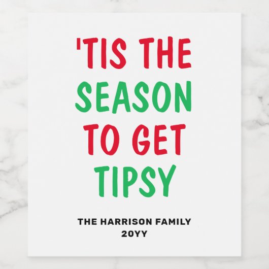 Grappig dit seizoen | Etiket kerstwijn (Enkel label)