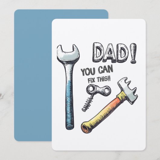 Grappig DIY-geïnspireerd Vaderdag ontwerp met gere Kaart (Voorkant / Achterkant)
