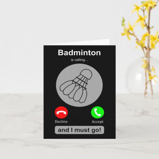 Grappig Dminton Shirt Dminton Bellen Quote Dminton Kaart (Gele Bloem)