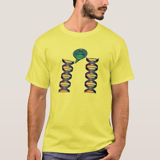 Grappig DNA: Kopiëren van mij stoppen T-shirt (Voorkant)
