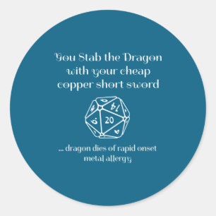 Grappig Dnd Cadeau Voor Role Playing Games Rpg Ronde Sticker