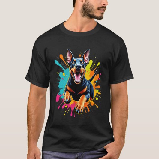 Grappig Dobermann-hondontwerp voor Dobermann-liefh T-shirt (Voorkant)