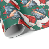 Grappig Dobermann Kerstpatroon Cadeaupapier (Rol Hoek)