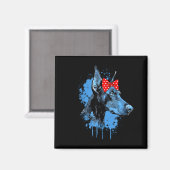 Grappig dobermann-ontwerp voor hondenliefhebbers m magneet (Voorkant / Achterkant)