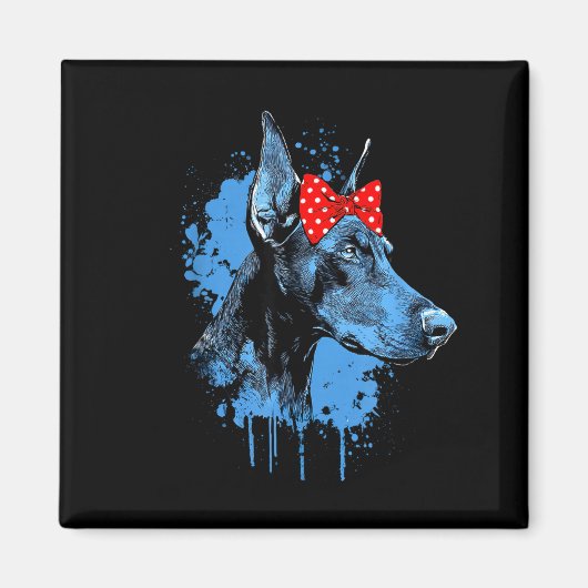 Grappig dobermann-ontwerp voor hondenliefhebbers m magneet (Voorkant)