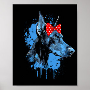 Grappig dobermann-ontwerp voor hondenliefhebbers m poster