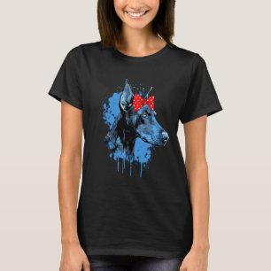 Grappig dobermann-ontwerp voor hondenliefhebbers m t-shirt