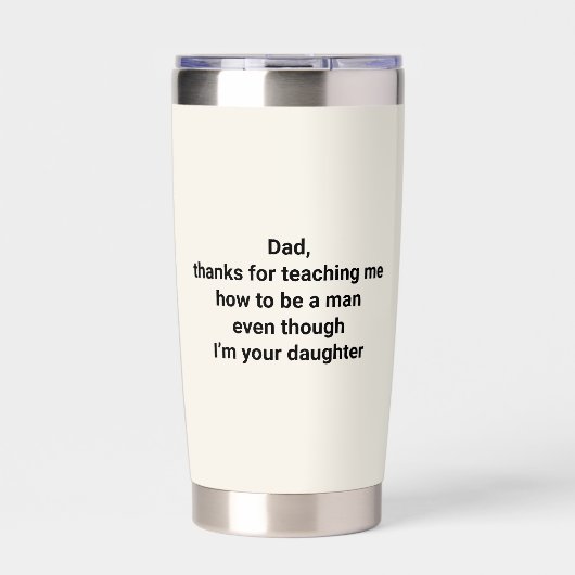 Grappig Dochter Cadeau voor Vader Geïsoleerde Drinkbeker (Voorkant)