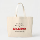 Grappig doctoraat afstudeercadeau voor moeder grote tote bag (Voorkant)