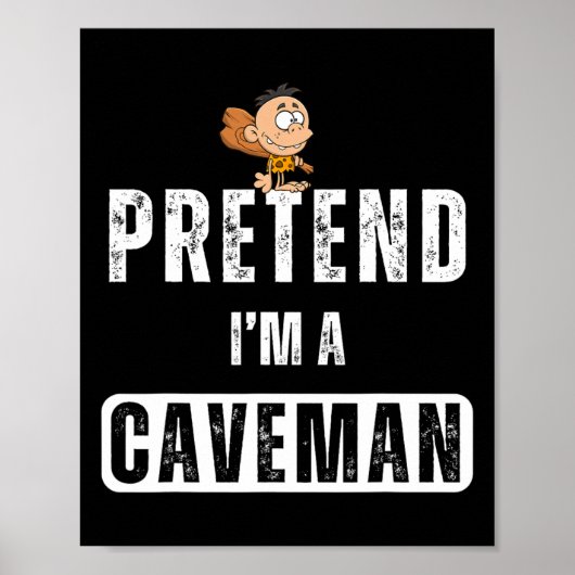Grappig Doe alsof ik een Caveman kostuum Halloween Poster (Voorkant)