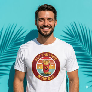 Grappig Doe De Frietjes In De Zak Meme Retro Grafi T-shirt