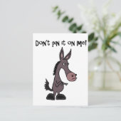 Grappig doe het niet op mij Donkey Cartoon Briefkaart (Staand voorkant)