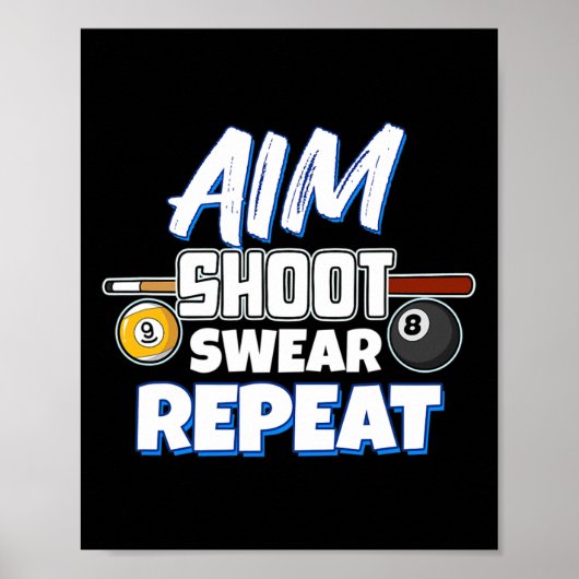 Grappig Doel Pool Player Gift biljart Poster (Voorkant)