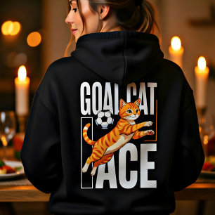 Grappig doelkat cadeau voor voetbalfans hoodie