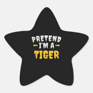 Grappig doen alsof in tijger luie halloween kostuu ster sticker