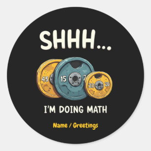 Grappig Doen Wiskunde Gewichtheffen Training Ronde Sticker