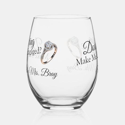 Grappig, doet dit me er geëngageerd uitzien? wijnglas zonder voet (Rechts)