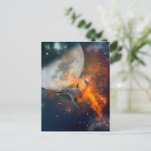 Grappig dolfijn in het universum briefkaart (Staand voorkant)