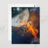 Grappig dolfijn in het universum briefkaart (Voorkant / Achterkant)