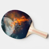 Grappig dolfijn in het universum tafeltennisbatje (Zijkant)