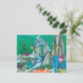 Grappig dolfijnenspelen met andere vissen briefkaart (Staand voorkant)