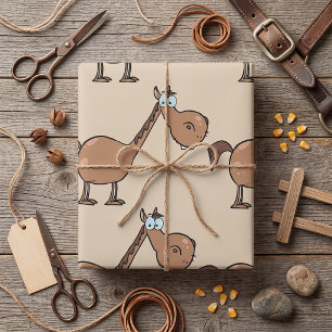 Grappig Dom Paard Grappig Bruine Hengst Cadeaupapier