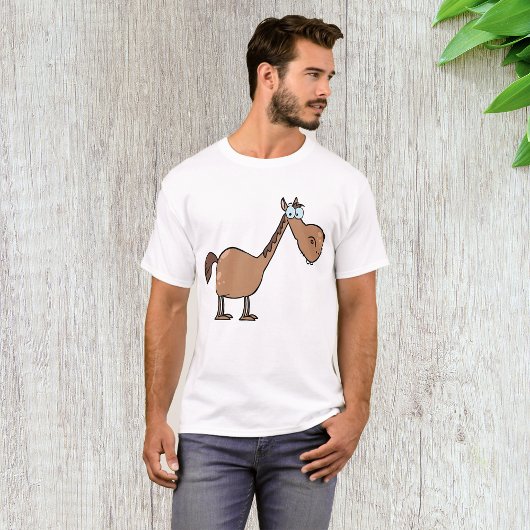 Grappig Dom Paard Grappig Bruine Hengst T-shirt
