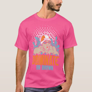 Grappig domineren of verdrinken zwemwaterpolospel t-shirt