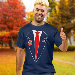 Grappig Donald Trump 2024 Tuxedo Halloween kostuum T-shirt