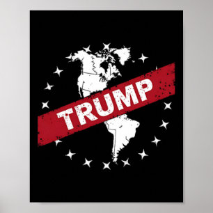Grappig Donald Trump Amerikaanse vlag Canada Groen Poster