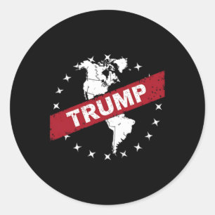 Grappig Donald Trump Amerikaanse vlag Canada Groen Ronde Sticker