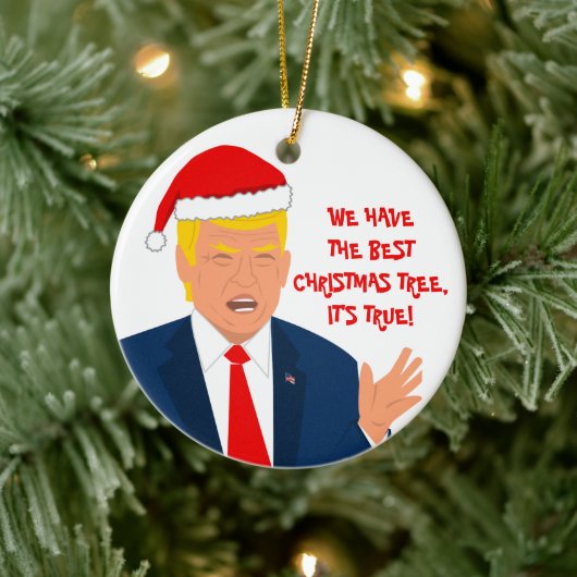 Grappig Donald Trump cartoon kerstboom ornament (Boom)