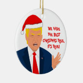 Grappig Donald Trump cartoon kerstboom ornament (Rechts)